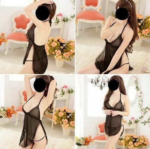 Nuisette noire transparente - , en