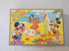 Jeu d'éveil de 24 cubes DISNEY vintage, France Jouets, dans sa boite
