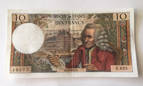 Billet francs voltaire 1971 - francs,