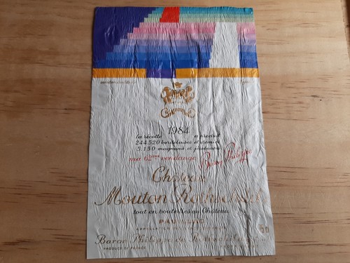 étiquette vin chateau mouton - étiquette,