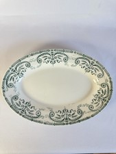 ANCIEN PLAT OVAL en faïence de Longwy modèle EMPIRE   Antique French 19 ème