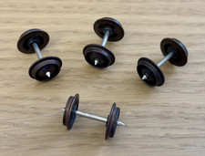 JOUEF lot de 4 essieux en métal bruni Ø 11,6 mm isolés sur une roue - HO
