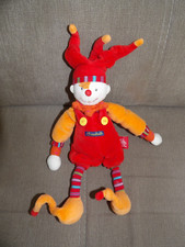 DOUDOU PELUCHE MOULIN ROTY DRAGOBERT CLOWN LUTIN ROUGE ORANGE 30 cm Neuf 