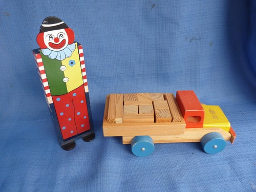 Ancien jouet bois camion - en,