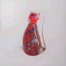 MAGNIFIQUE CHAT EN VERRE MURANO MILLEFIORI DLG CAMPANELLA LIVIO