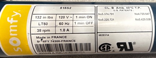 Somfy lt50 blind motor 515s2 - lt50,