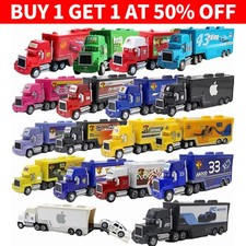 Camion de transport Disney Pixar Cars Lightning McQueen Jackson Storm Mack +Car