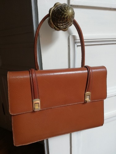 Sac cuir camel vintage - en,