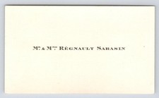 1930 Régnault Sarasin Peintre suisse (1886-1943) Carte de visite ancienne Art