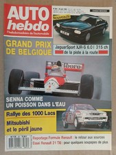 AUTO HEBDO N°691 30/8/1989 GP BELGIQUE JAGUAR SPORT XJR RALLYE 1000 LACS R21 TXI
