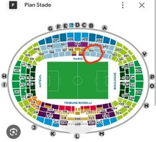 2 PLACES PSG/TOULOUSE accès 104 rang 10