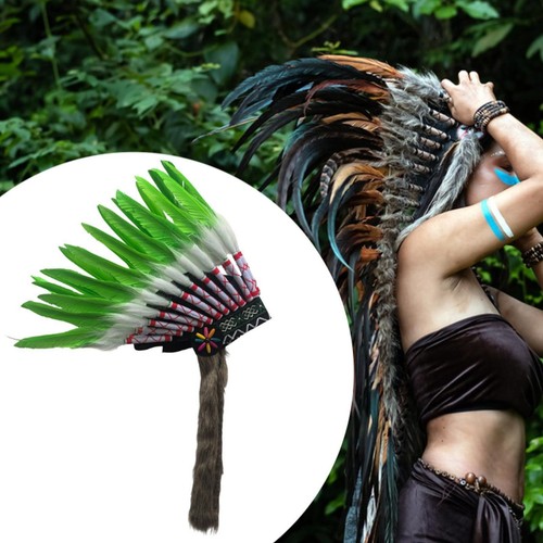 Coiffe indienne plumes - coiffe,