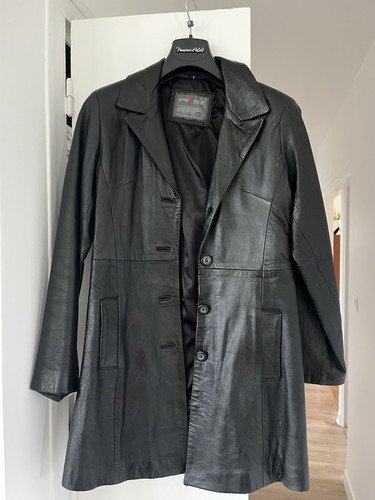 Veste manteau cuir souple - en,