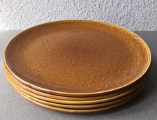 5 grandes ASSIETTES en faïence de SALINS. modèle : DEAUVILLE.CARAMEL. Vintage .