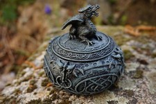 HF0658  PROMO FIGURINE STATUETTE BOITE DRAGON NOIR HEROIC FANTASY DRACHEN  CRANE