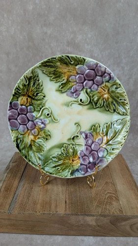 Assiette ancienne barbotine - assiette, en