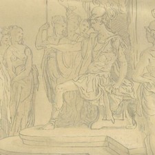 Perin del Vaga Timoclée & Alexandre Crozat Gravure Nicolas Le Sueur  XVIIIème