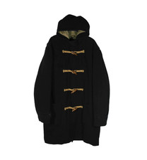 Manteau noir à capuche GANT en laine L pour homme