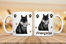 Mug Maine coon personnalisé prénom – Tasse céramique – Cadeau unique
