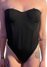 Bodys Bodie Réversible Noir Lingerie Sexy Dentelle Femme M Avec Sans Bretelles