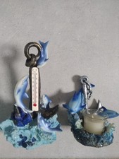 Lot 2 Objets Décoration Bougie avec Jolis Dauphins TBE