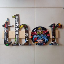 panneau bois lettres et vinyle