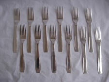 CHRISTOFLE,LOTTI,FRENCH SILVERPLATE DINNER FORKS,12 PIECES