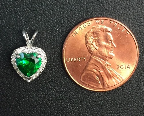 Strling silver heart emerald - heart,