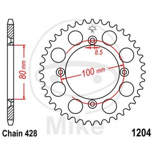 Couronne moto dents 428 - couronne, 46