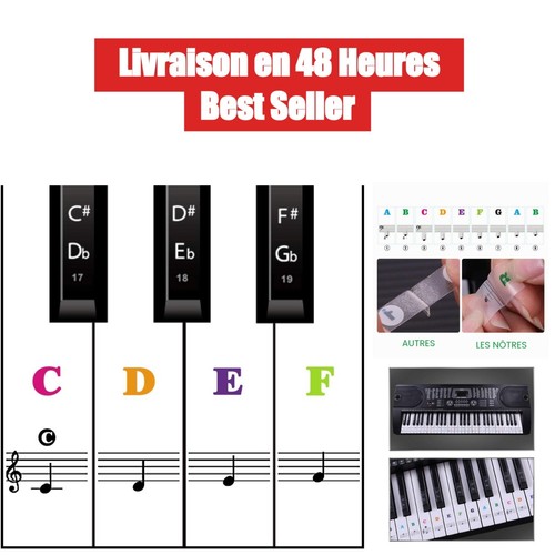 Autocollants notes piano - piano, muyos