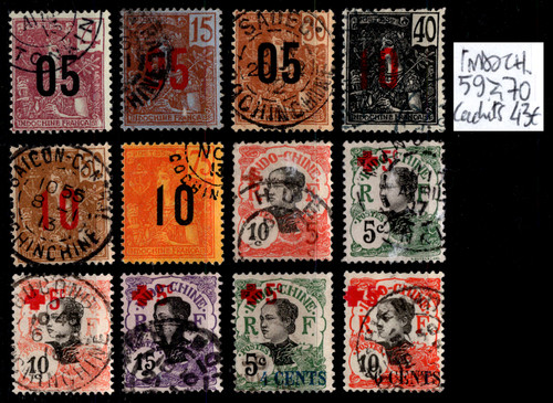 Indochine timbres 59 - indochine, à