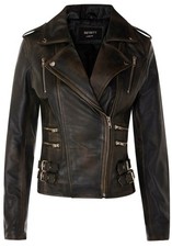 Femmes Cuir Veste Motard