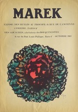 MAREK - lithographie originale signée numérotée 1967 Procope Bouquinistes Paris