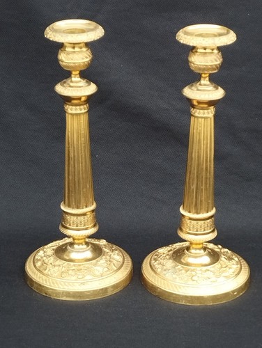 Paire bougeoir empire - paire, bronze