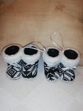 Lot de deux paires de petites bottes boîtes Noël à suspendre