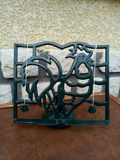 Ancien Vintage Magnifique Porte Menu Coq En Fonte Avec Poids Partition Cadre...