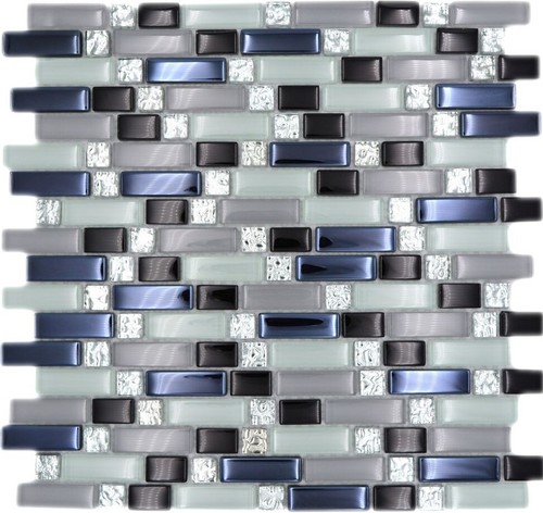 Verre mosaïque blanc gris - verre,