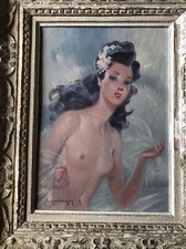 Eugène Leliepvre huile sur toile jeune élégante en déshabillé