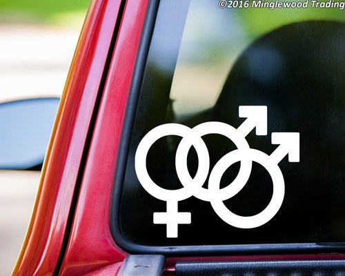 Bisexual symbol vinyl sticker - bisexual,
