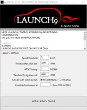 Logiciel Launch9 (activation Launch control)