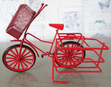 Vélo miniature Bicyclette en métal rouge décoration vitrine Longueur 15 cm