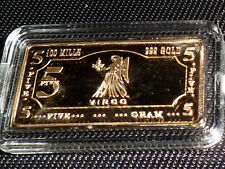 1 LINGOT 5 GRAMMES PLAQUÉ OR 999