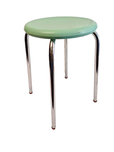 Tabouret vintage 1950 bleu - tabouret, 1950-60