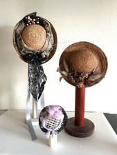 3 chapeaux anciens en paille