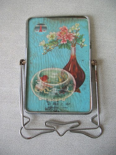 Ancien miroir chevalet verre