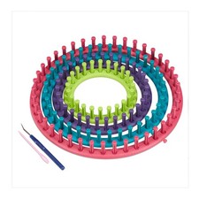 Tricotin circulaire 4 anneaux à tricoter avec notice pour débutants Ø 28cm 24...