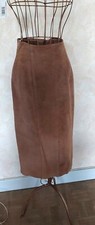 Jupe en cuir dain marron de  taille 44)