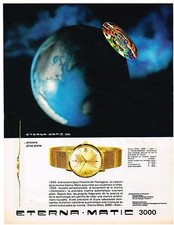 PUBLICITE ADVERTISING   1964   ETERNA- MATIC  montre DATO 3000