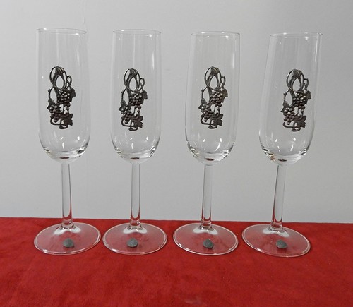Verres anciens flutes - 4, anciens,