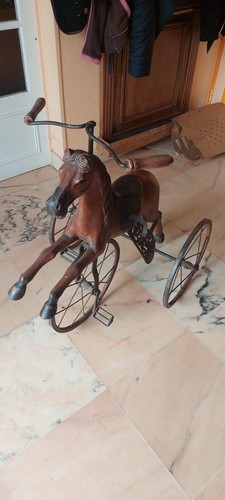 Ancien jouet cheval tricycle - cheval,